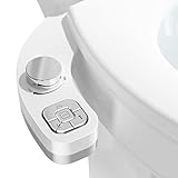 PIKETS Bidet Attachment for Toilet, Dual Nozzle (Frontal and Rear Wash) Non-Electric Fresh Water Toilet Seat Attachment with Nozzle Self Cleaning, Adjustable Water Pressure(Chrome Silver)