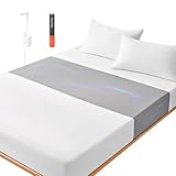 Grounding Sheets for All Mattress Sizes, BOVEREY Grounding Mat for Bed 10% Silver Fiber+90% Organic Cotton Grounding Sheets Sleeping Connect Earth Grounded Mat, with Cord & Tester 104.3"x23.6" (Gray)