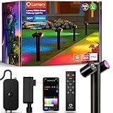 Lumary Smart Pathway Lights Pro 700LM, RGBAICW Color Changing Landscape Lights with 8 Spot Lights IP65 Waterproof, 48FT Low Voltage Landscape Lighting, WiFi APP/Voice/Remote Control (4 Pack)