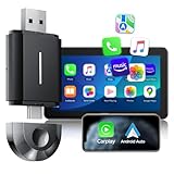 LAMTTO 2024 Upgrade 2 in 1 Wireless Adapter for Wired A-pple CarPlay Android Auto Wireless Adapter, Converts Wired to Wireless for Factory Wired CarPlay Cars from 2016, Type-C/USB, Plug & Play