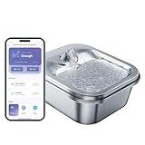 Geeni PetConnect Smart Pet Water Fountain Stainless Steel - 4L Automatic Filtered Water Bowl for Cats and Dogs, Wi-Fi Controlled, Alexa & Google Home Compatible, Clean and Fill Alerts