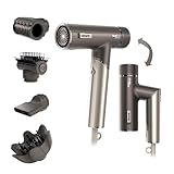 Shark SpeedStyle Pro Flex Professional Performance High-Velocity Hair Dryer System with Scalp Shield & IQ Speed Styling and Drying Suite, Lightweight, Ionic, No Heat Damage, Mocha Silver, HD542