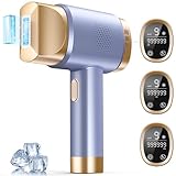 LUBEX Laser Hair Removal for Women and Men, Sapphire Ice-Cooling Painless & Long-Lasting Result, IPL Hair Removal Device for Body & Face at-Home Use, Blue