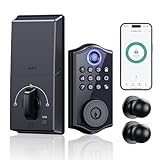 Fingerprint Door Locks for Front Door,Keyless Entry,Keypad Deadbolt Set with Handle,Smart Electronic Security Door Lock,Easy Installation,Auto-Lock,(Black)