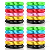 BuggyBands 50 Pack Mosquito Repellent Bracelets, DEET-Free Mosquito Bands for Adults and Kids, Individually Wrapped Repellent Wristbands for Outdoor Camping Fishing Traveling