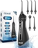 Nicwell Water Dental Flosser Teeth Pick - Cordless Portable 4 Modes Rechargeable Flossers Oral Irrigator IPX7 Waterproof Travel Gum Floss Cleaner Deep Cleaning Flossing Picks for Home Daily Shower