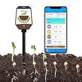 RYAKKA 8-in-1 Bluetooth Soil Tester with App Control, Digital Soil Meter for Moisture, Fertility, Salt, pH, EC, Temperature, Humidity, Sunlight | Ideal for Plants, Flowers, Vegetables