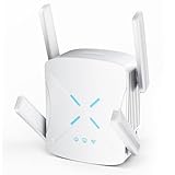 2025 WiFi 6 Range Extender, Dual-Band Wi-Fi Repeater Signal Booster, Covers Up to 12,000 Sq.Ft., with Gigabit Ethernet Port, Easy Setup, EasyMesh Compatible (White)