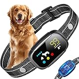 Dog Bark Collar, Dog Shock Collar for Large Medium Small Dogs 10-150lbs, Rechargeable Anti Barking Training Collar with 5 Adjustable Sensitivity, IP67 Waterproof Dog bark Deterrent Devices (Black)