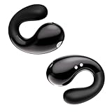 Open Ear Clip On Headphones Bluetooth 5.3 Wireless Earbuds 4 HD Mic with 50 Hours Reproduction LED Display Charging Case, 2024 New Air Conduction Headphones, IPX7 Waterproof Sport Ear Buds, Black