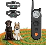 Htcuto Wireless Dog Fence & Electronic Training Collar 2 in 1, 3500FT Electronic Fence for Dogs, 6100FT Remote Training, IPX7 Waterproof Collar 185 Days Rechargeable Battery (Black X3 for 2 Dogs)