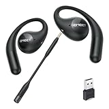 EMEET AirFlow Open Ear Headphones with Mic, Bluetooth 5.3 Wireless Headsets with Detachable Microphone, ENC Noise Cancelling, Multipoint Pairing, Ultra Comfort, Wireless Earbuds for Work, home, office