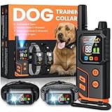 Dog Shock Collar 2 Dogs,4000FT with Flash Light for Night Walks, Dog Training Collar with Remote Control, E Collar with Adjustable Pitch Beep,Vibration and Shock,Rechargeable Waterproof Shock Collar