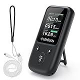 LifeBasis Geiger Counter Nuclear Radiation Detector, Radiation Dosimeter with TFT Display and Smart Alert Rechargeable Beta Gamma X-ray Radiation Monitor - with Lanyard and Bracket, Gloss Black