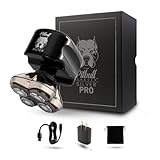 Skull Shaver Pitbull Silver PRO: Electric Head Shaver for Men, Wet & Dry Bald Head Shaver with Ergonomic Design - Perfect Grooming Gift Set for Your Husband