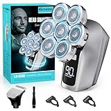 Gisaae Head Shavers for Bald Men, Upgraded 7D Electric Razor for Men Cordless Rechargeable Electric Shavers for Men Ipx7 100% Waterproof Dry & Wet Bald Head Shaver Beard Grooming Kit with Led Display