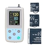 CONTEC ABPM50 Handheld 24hours Ambulatory Blood Pressure Monitor with PC Software for Continuous Monitoring NIBP USB Port with Three Cuffs