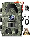 Laoziniu Trail Camera, 5K 60MP Game Camera with No Glow Night Vision, 150°Wide-Angle, 0.05s Trigger Speed Motion Activated IP66 Waterproof for Wildlife Scouting, Home Security