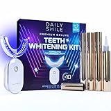 Revolutionary Teeth Whitening Kit for Sensitive Teeth - Instant Results to Help Remove Stubborn Stains, Hands-Free Waterproof Teeth Whitening Light & 4 Teeth Whitening Pens, Dentist Recommended, Vegan