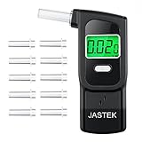 JASTEK Portable Breathalyzer Tester, Professional-Grade Home Breathalyzer Digital Alcohol Tester with Memory and Warning Function (10 Mouthpieces)